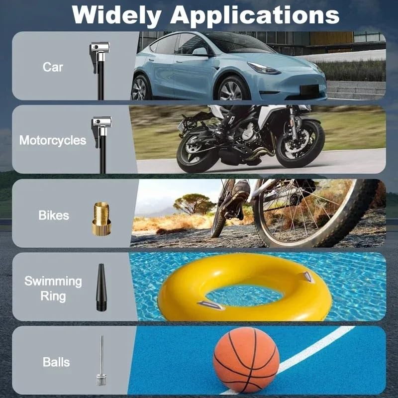 Compresor portatil para viajes bomba inflado neumáticos coche y bicicleta 4