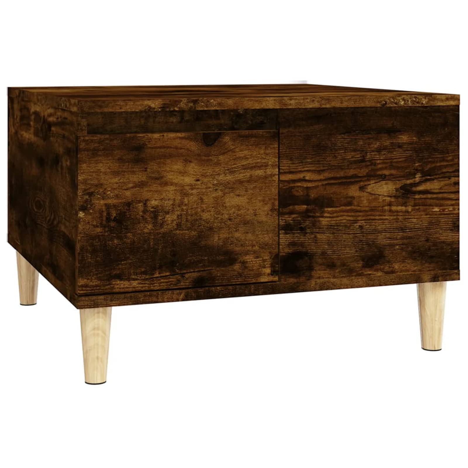 Homgoday Tavolino da caffè in rovere fumé, 55 x 55 x 36,5 cm, tavolino da tè per soggiorno, sala d'accoglienza degli ospiti, camera da letto e ufficio 777