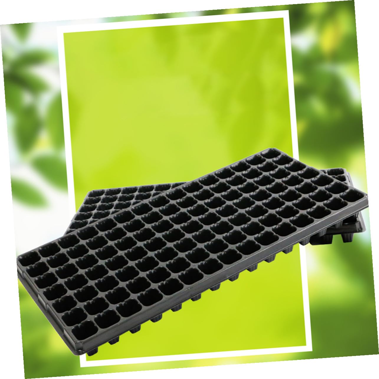 Artibetter Lot de 10 Plateaux de Semis en PVC 105 Alvéoles Trous, Plateau de Germination Solide pour Jardinage Potager DIY et Professionnel, Protège la Pourriture des Racines