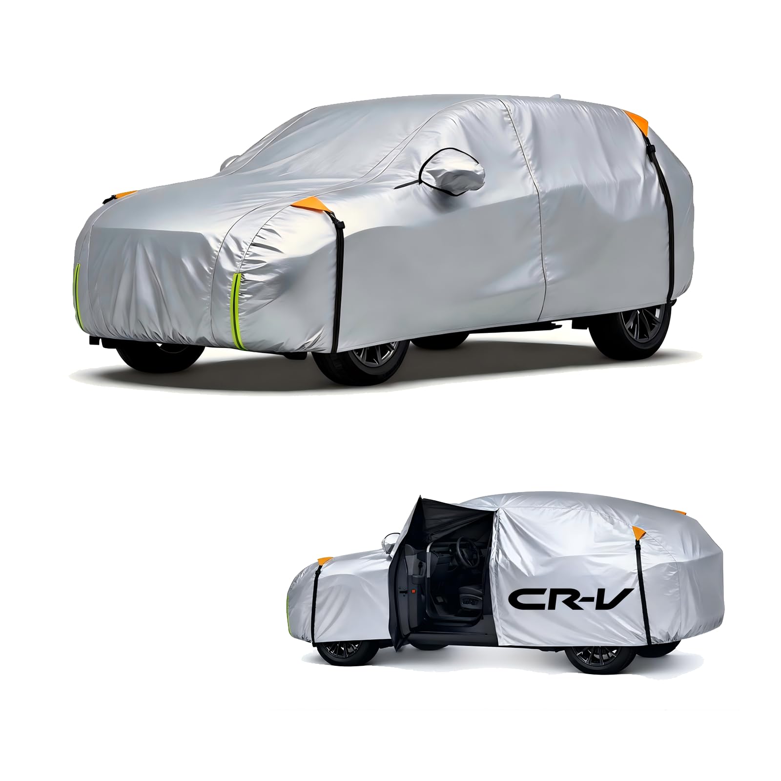 Wigoo Honda CR-V Car Cover Accessories 1997-2026, Custom Fit Waterproof All Weather Outdoor Indoor Full SUV Cover, Windproof Sun UV Rain Snow Dust Protection, Door Zipper, Reflective Strips