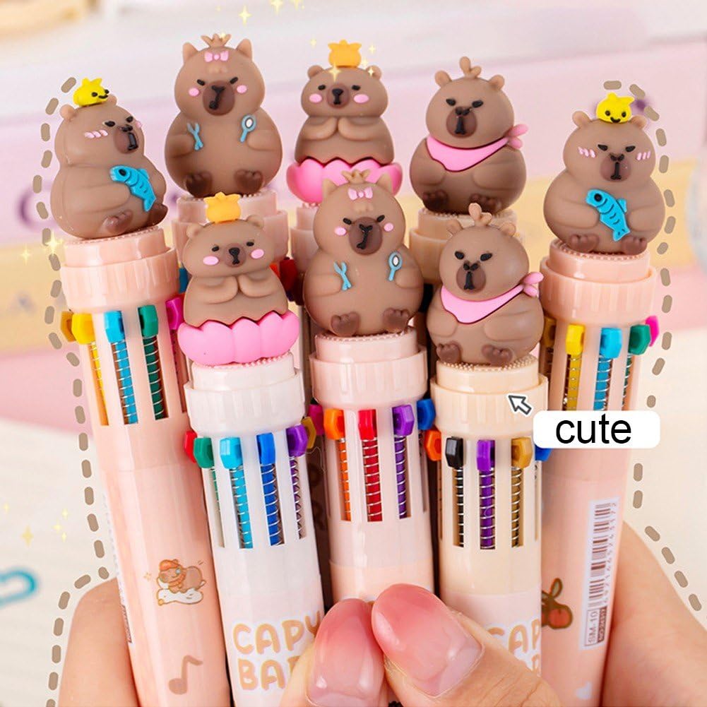 ZHAO GE Capybara Lot De 12 Stylos à Encre Gel Effaçable Avec Gomme