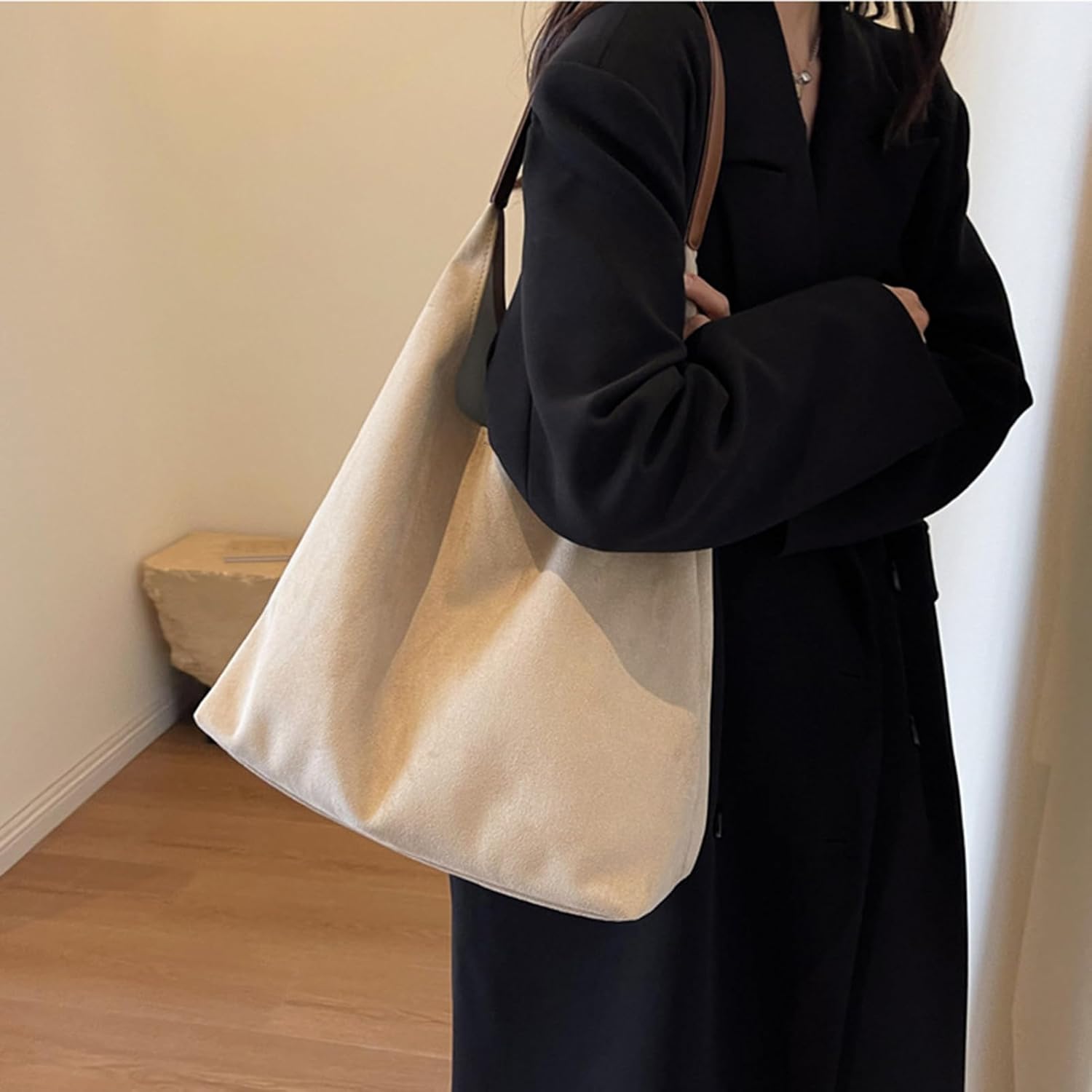 Suede purses for Women 2024 Slouchy Shoulder Bags Soft Leather hobo bag Brown Tote Handbag for Work Everyday - Image 2