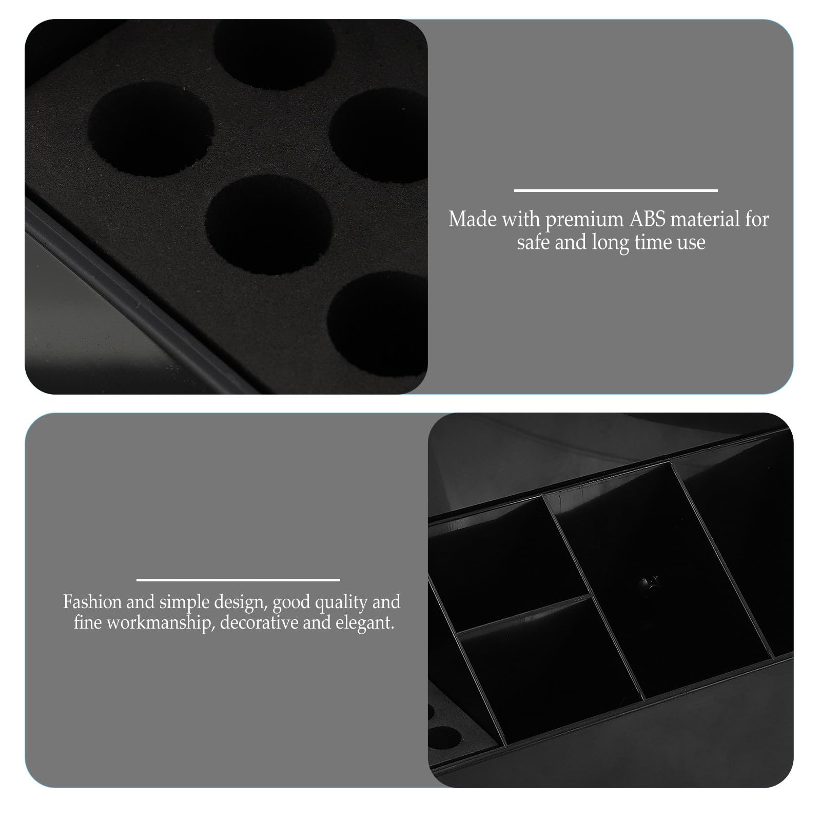 Ciieeo Estuche Negro para Tijeras de Peluquería Diseño Elegante, Material Abs Duradero y Organización para Barberías y Salones de Belleza