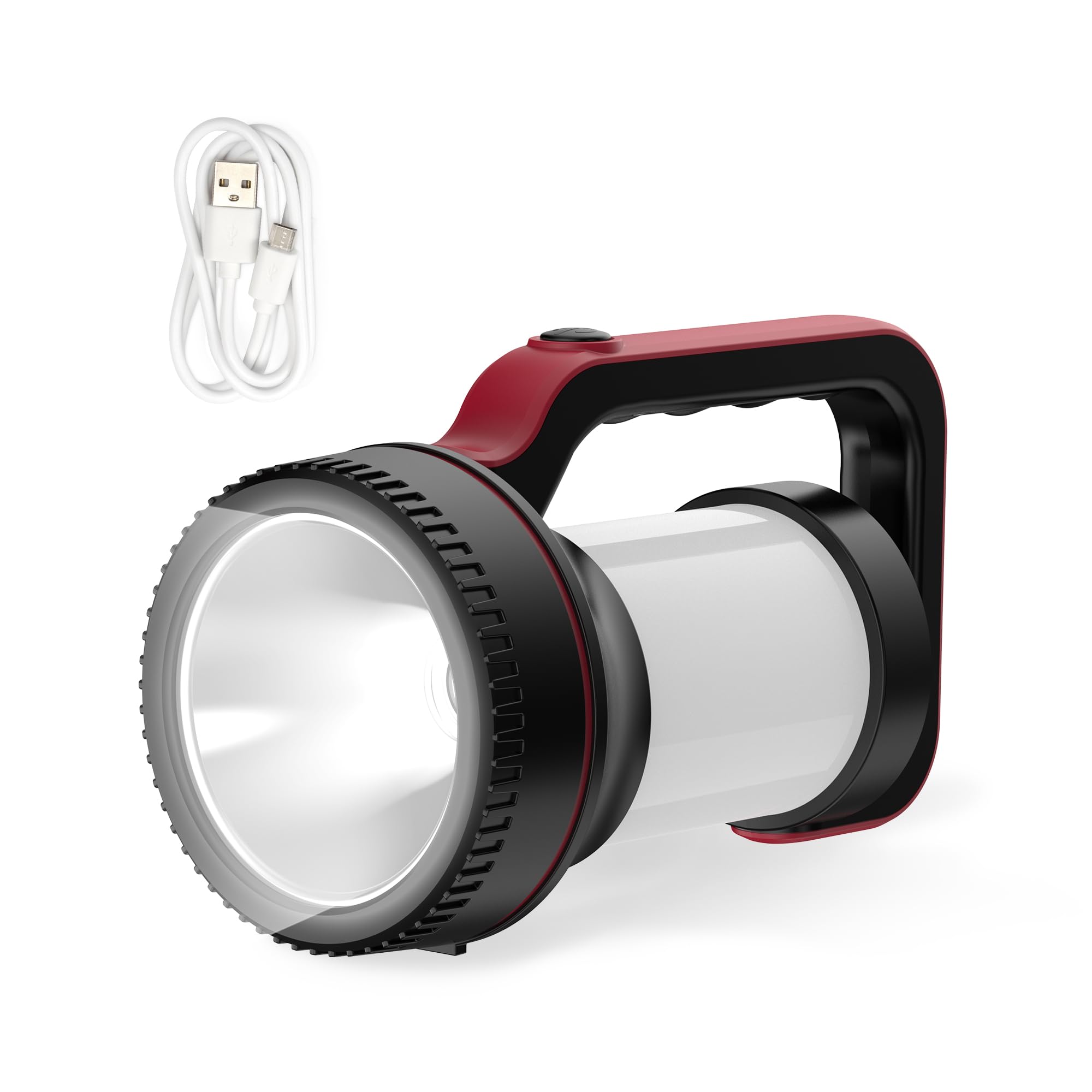 NYOTARechargeable Camping Lantern Flashlight, Large Handheld LED Spotlight Flashlight with 1200LM, 4 Light Modes, 4800mAh, Searchlight for Hurricane Emergency, Power Outages, Home, Outdoor and Hiking