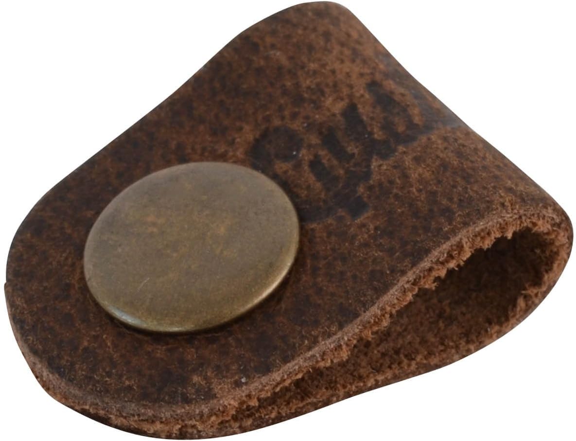 GustiGusti Leder studio Genuine Leather Cable Clips 7-Pack Buffalo Leather Headphones Computer Cables Wires Organiser Brown 2A27-26-3