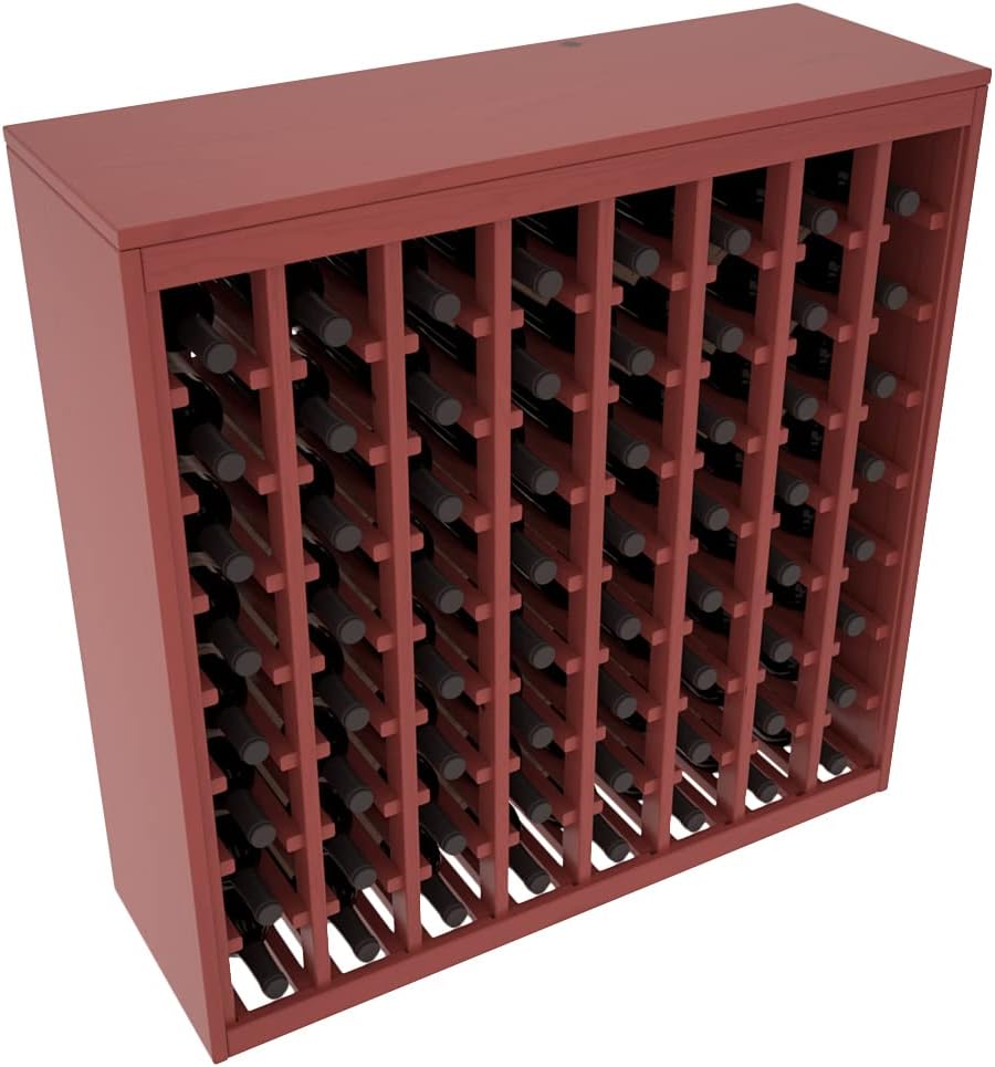 Wine Racks America Pine 64 Bottle Deluxe. Cherry Stain