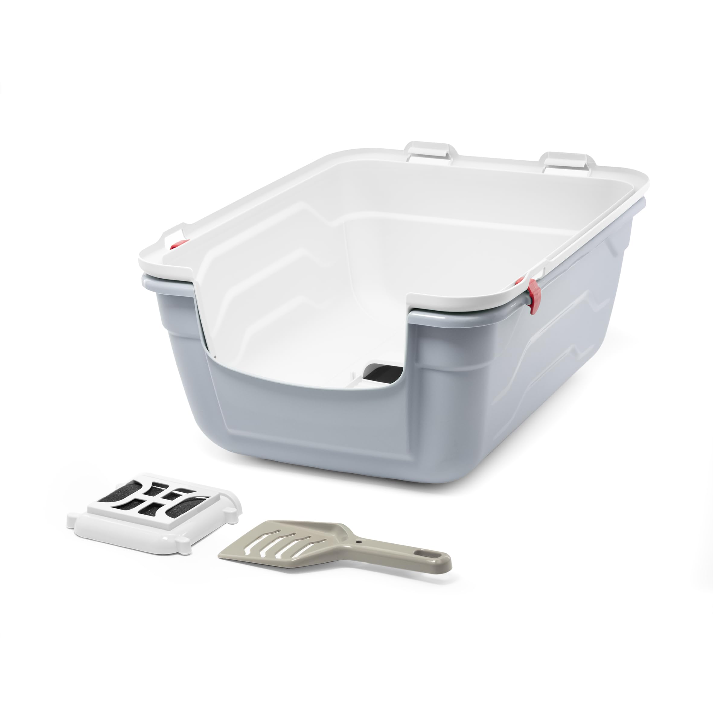 Record Lettiera per Gatti Chiusa "To Go" con Filtro e Paletta, Blu 52 x 40 x 40h cm. Toilette in Plastica Design Moderno, Facile da Pulire, Made in Italy
