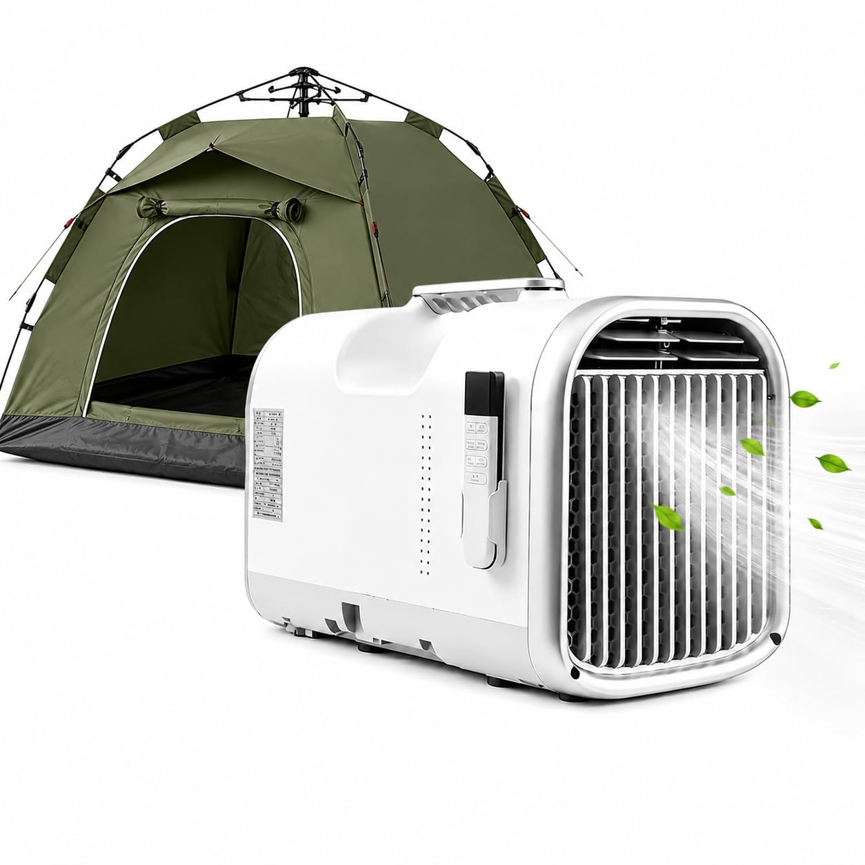 KPOUYYDS Travel Air Conditioner, Portable RV AC Unit 5100 BTU 110/220V 400W Low Power 4-in-1 Modes Quiet Run Auto Evaporate 12H Timer Remote 60-88°F for Camping Tent Truck Room V1pro