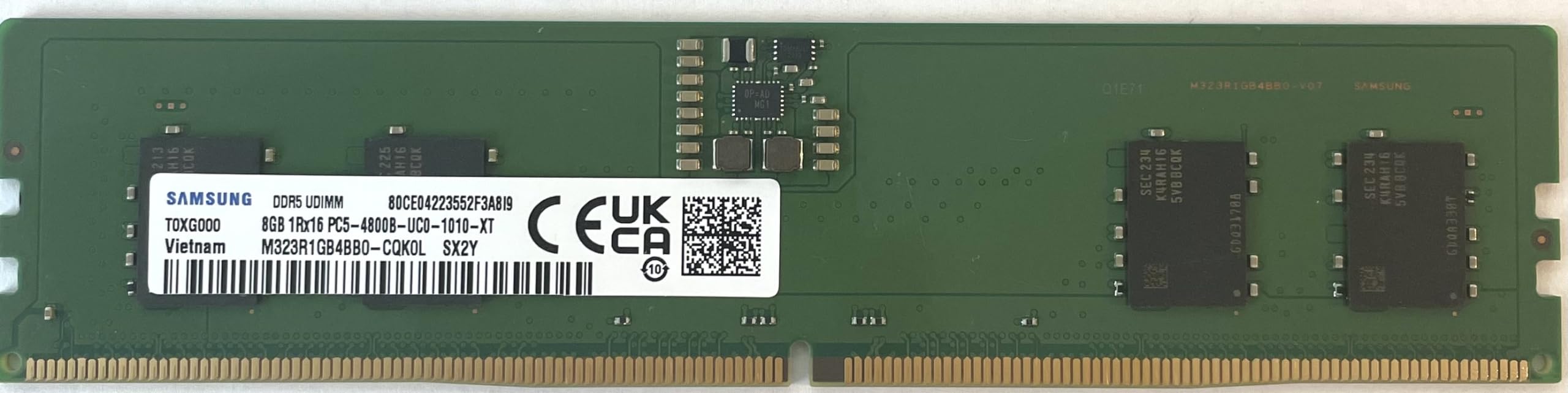 M323R1GB4BB0-CQKOD DDR5 8gb×2 Samsung M323R1GB4BB0-CQK 8GB DDR5-4800 PC5-38400 4800MHz UDIMM Non