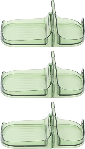 TOPINCN Soporte de plástico resistente para tapa de olla de escritorio, 3 piezas, con diseño de drenaje único para almacenamiento de utensilios de