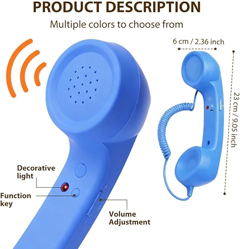 Miniatura 2 de Teléfono retro 2026, nuevo receptor de mango fijo estilo teléfono retro, teléfono retro con cable estilo teléfono receptor de mango fijo (tipo C,