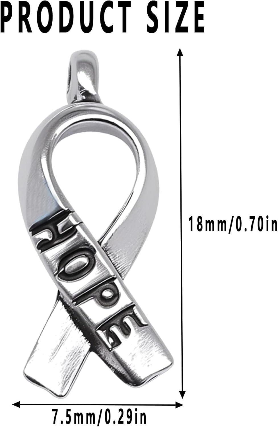 100Pcs Breast Cancer Charms, Silver Hope Ribbon Pendant Awareness Gift for Women Girls Friends, Alloy Enamel Ornaments for Bracelets Necklaces Earrings Jewelry Craft Making Accessories Charity Events - Image 2