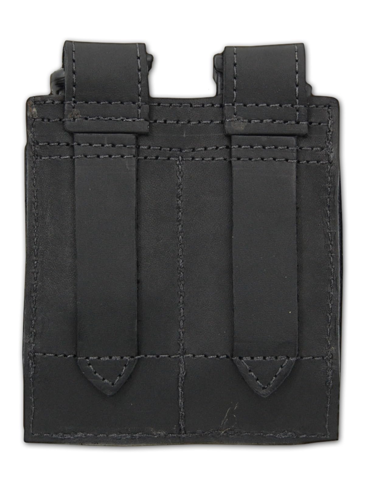 Barsony New Black Leather Double Magazine Pouch for Compact 9mm 40 45 Pistols (KAHR CT 9 40 45 4in)