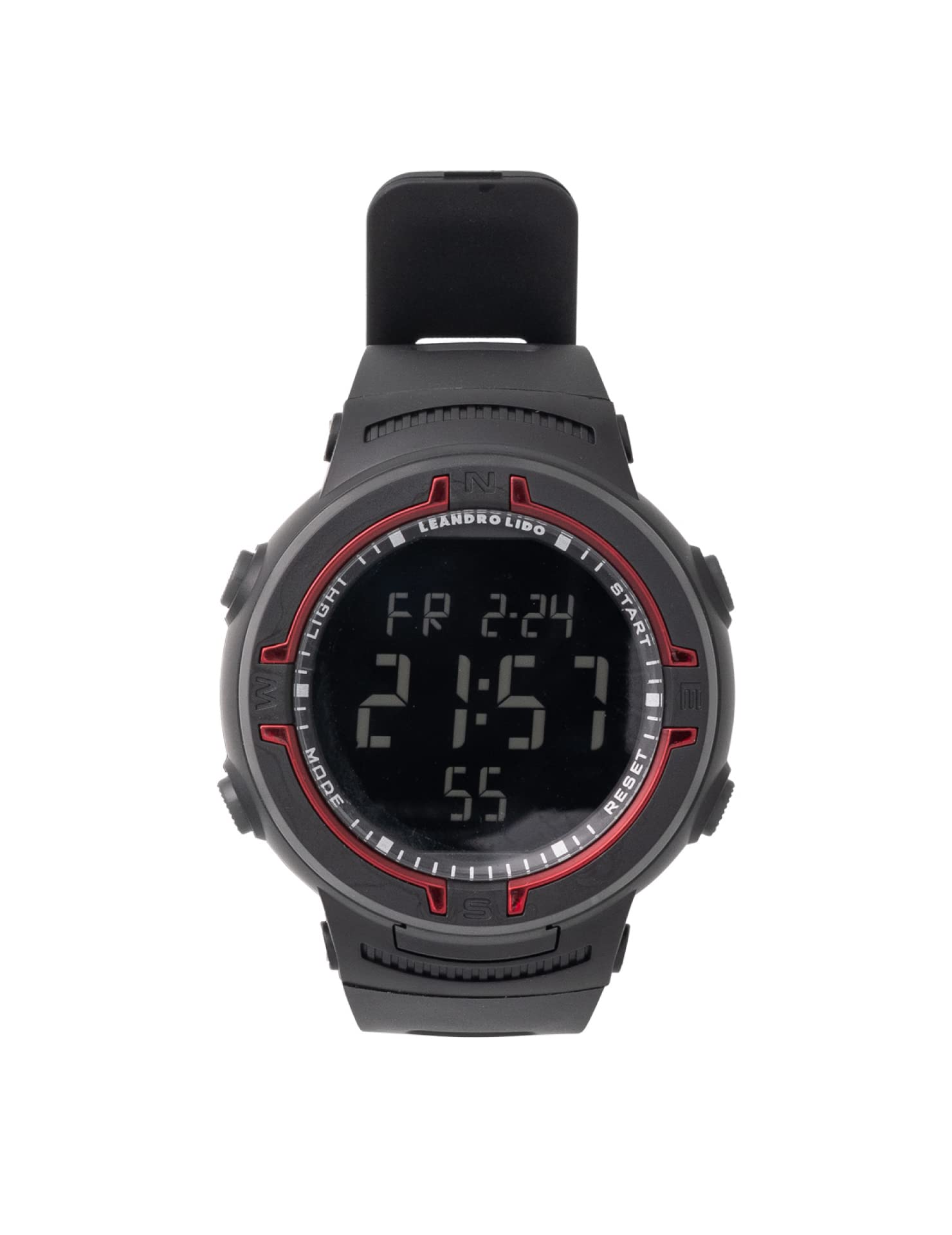 Leandro Lido Orologio sportivo unisex – Display digitale a 12 bit con cronometro, allarme e funzione segnale orario, impermeabile fino a 3 ATM