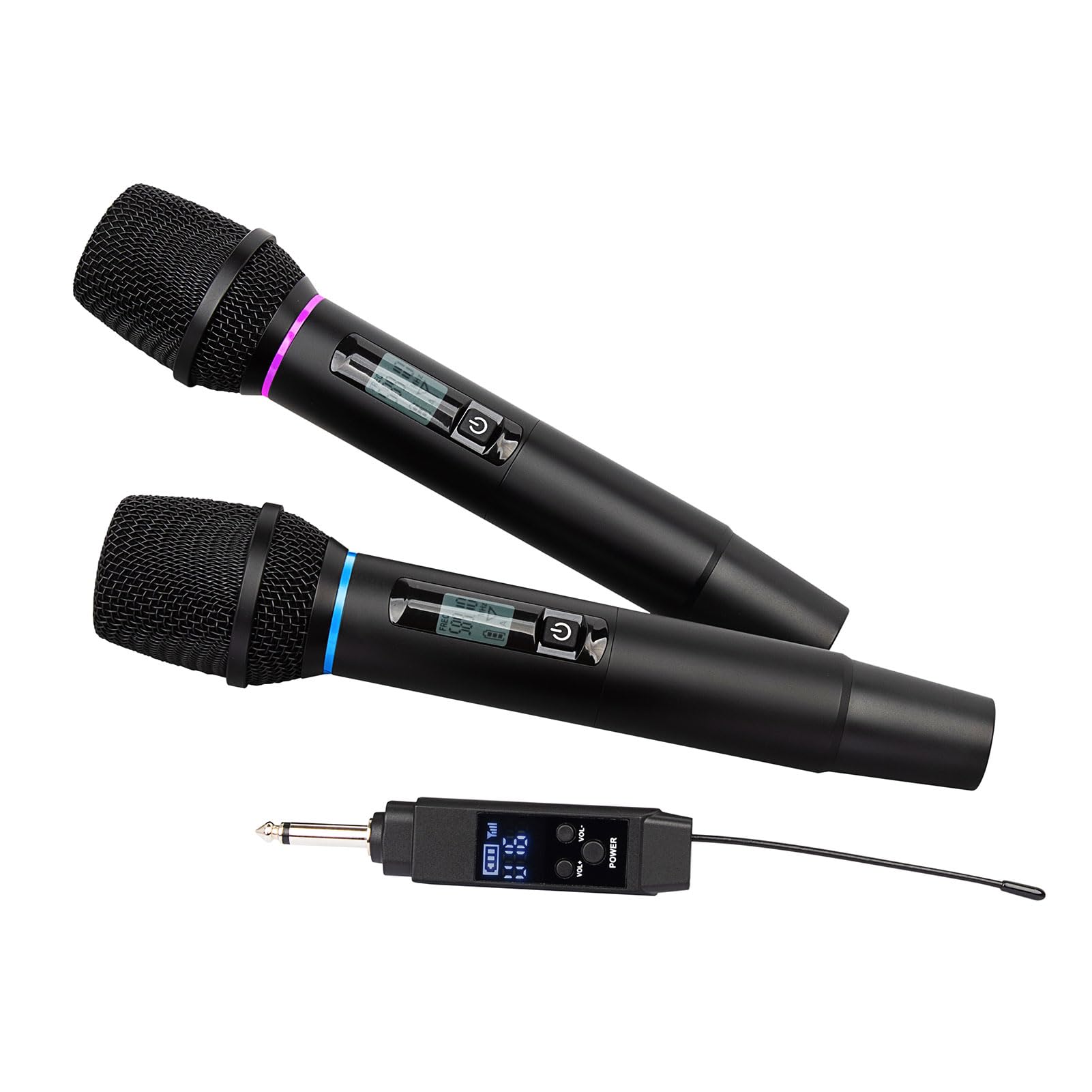Keenso Système de Microphone sans Fil UHF Micro Portatif avec Récepteur Rechargeable Portée de 164 Pieds Utilisation 5H pour Le Chant Vocal de Fête de Mariage de karaoké à la Maison (1 récepteur
