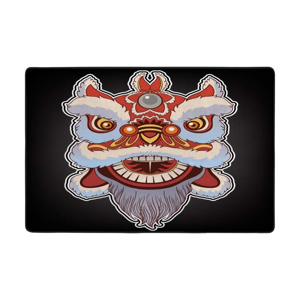 Tapis lion de danse anti-perte de poils épais pour sol froid de salon et chambre à coucher