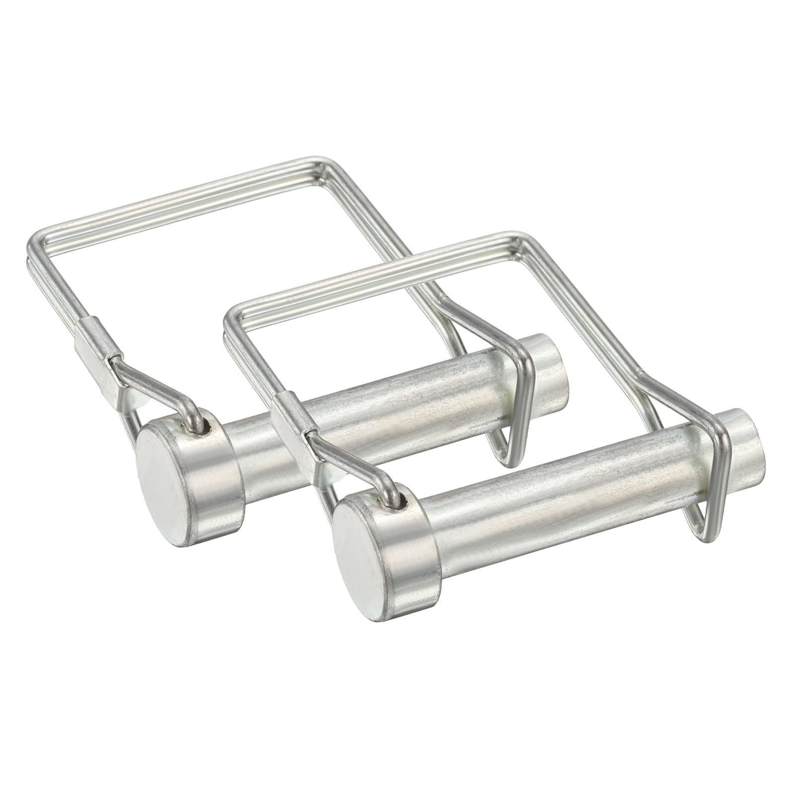 PATIKIL 2 Pcs Trailer Coupler Pins, 3/8" x 2" (10mm x 50mm) Safety Wire Lock Hitch Pin Arch Shaft Spring Locking Clip Square with Loop for Farm Trailers Lawn Garden Wagons