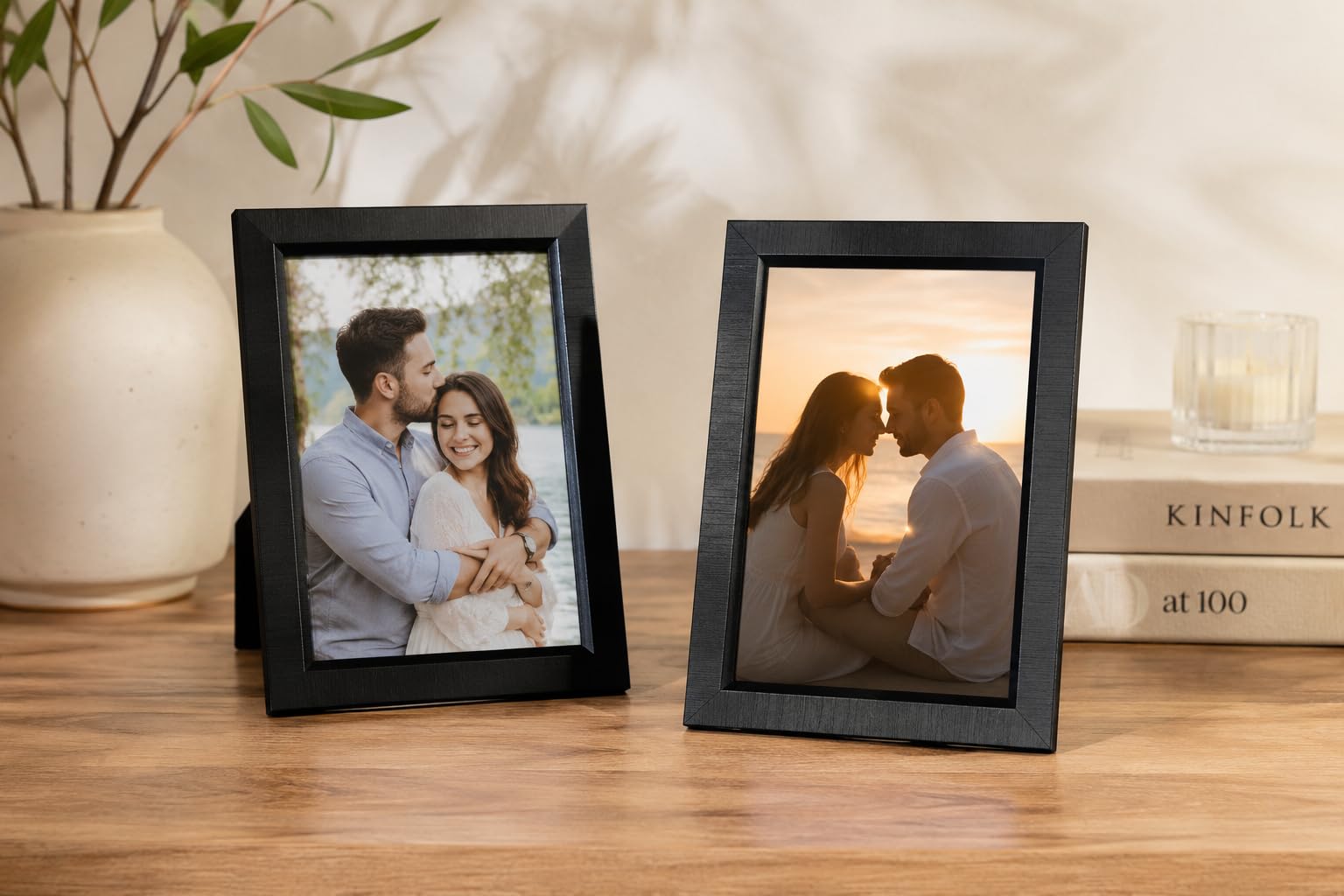 Brown Wood Photo Frames - Set of 2 -6