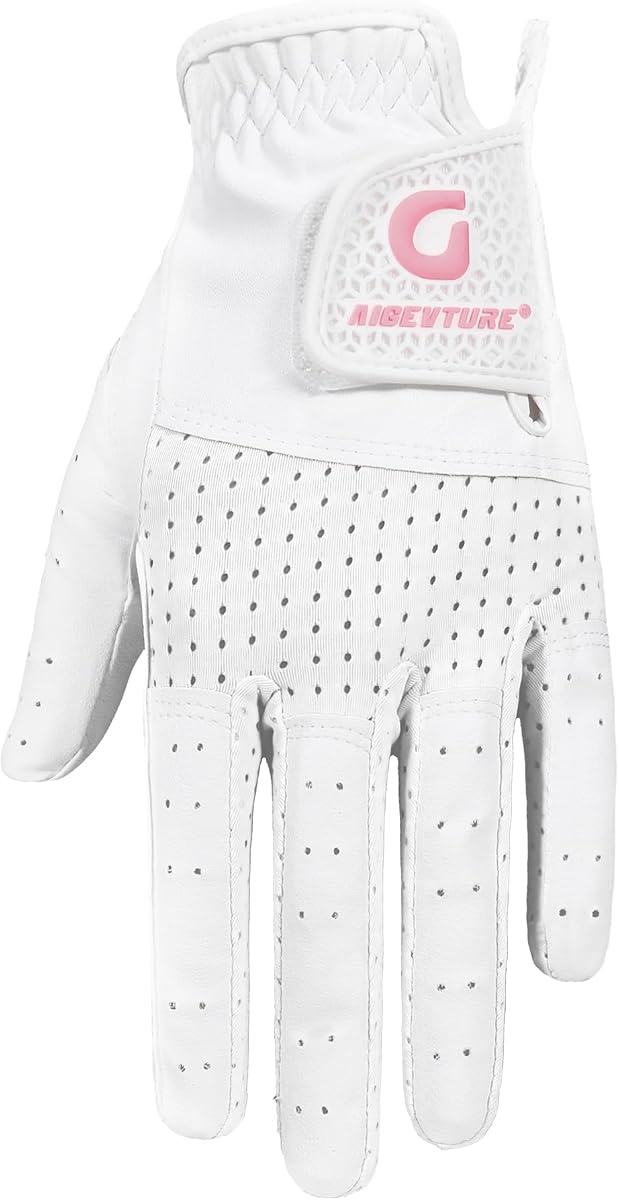 AIGEVTURE Guantes de Golf para Mujer Guantes de Golf para Mujer Espalda de Malla de Yoga Transpirable para Golfistas conscientes de la Moda