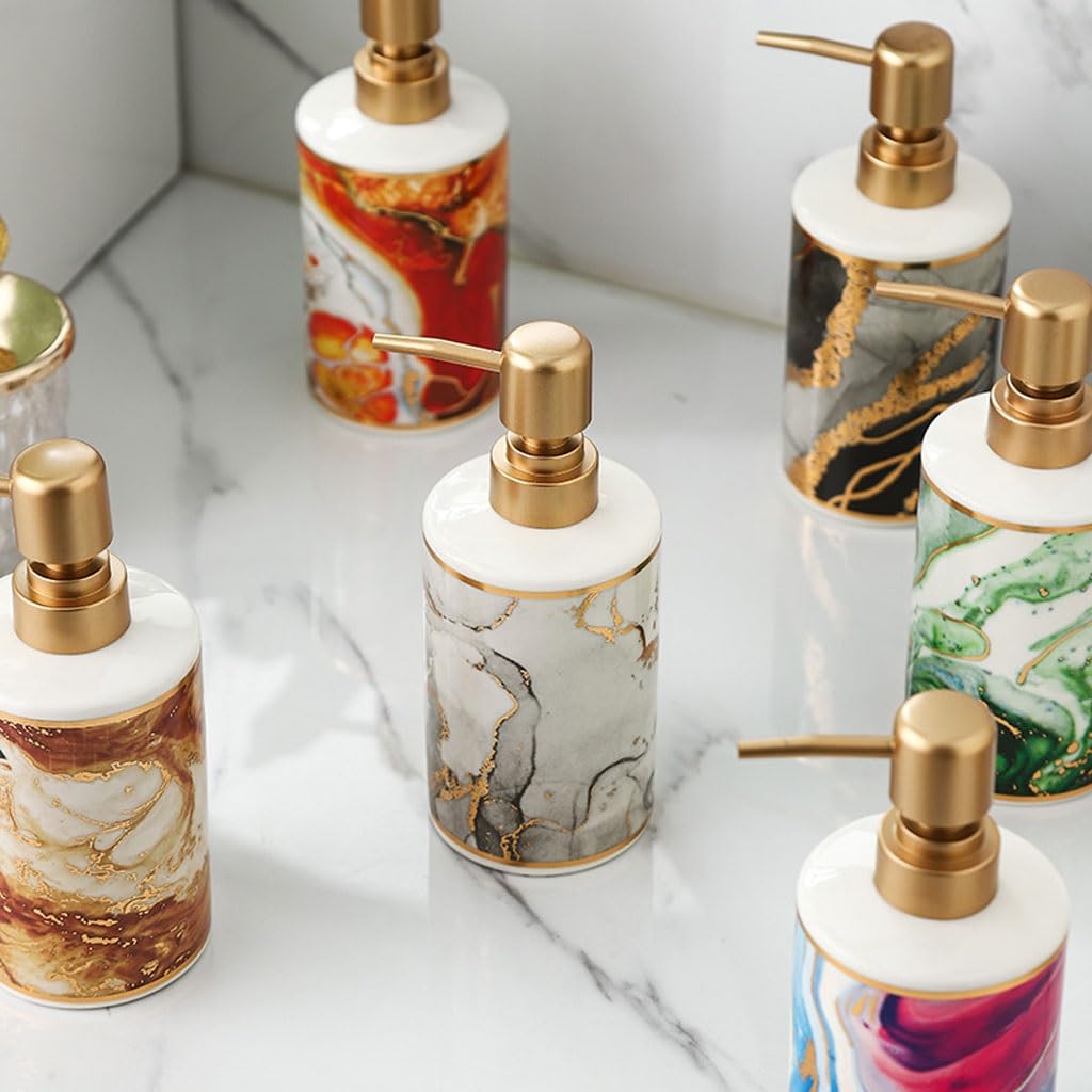 Dozowniki mydła prosty styl drukowany design ceramiczny dozownik mydła w płynie Sub-butelka Push Bottle Łazienka Dozownik mydła do rąk Dozownik mydła do łazienki (A)