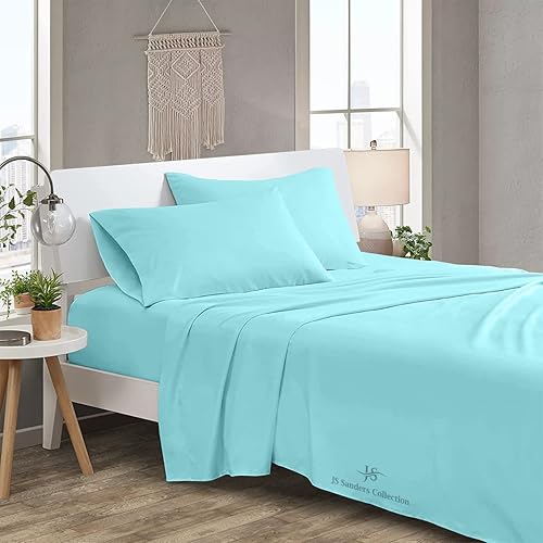 Miniatura 2 de CASA LINEN Juego de sábanas de 4 piezas 100% algodón egipcio de 1000 hilos, juego de sábanas de lujo de calidad hotelera, acabado italiano, sábanas