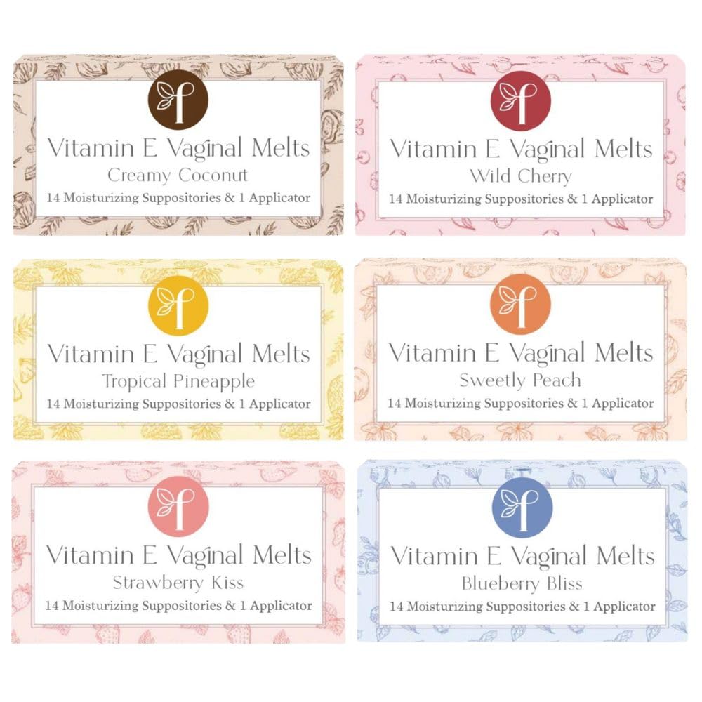 Femallay Organic Vaginal Melts – Variety 6 Pack – 100% Natural Relief for Dryness, Odor & Daily Feminine Discomfort – 14 Count + Applicator