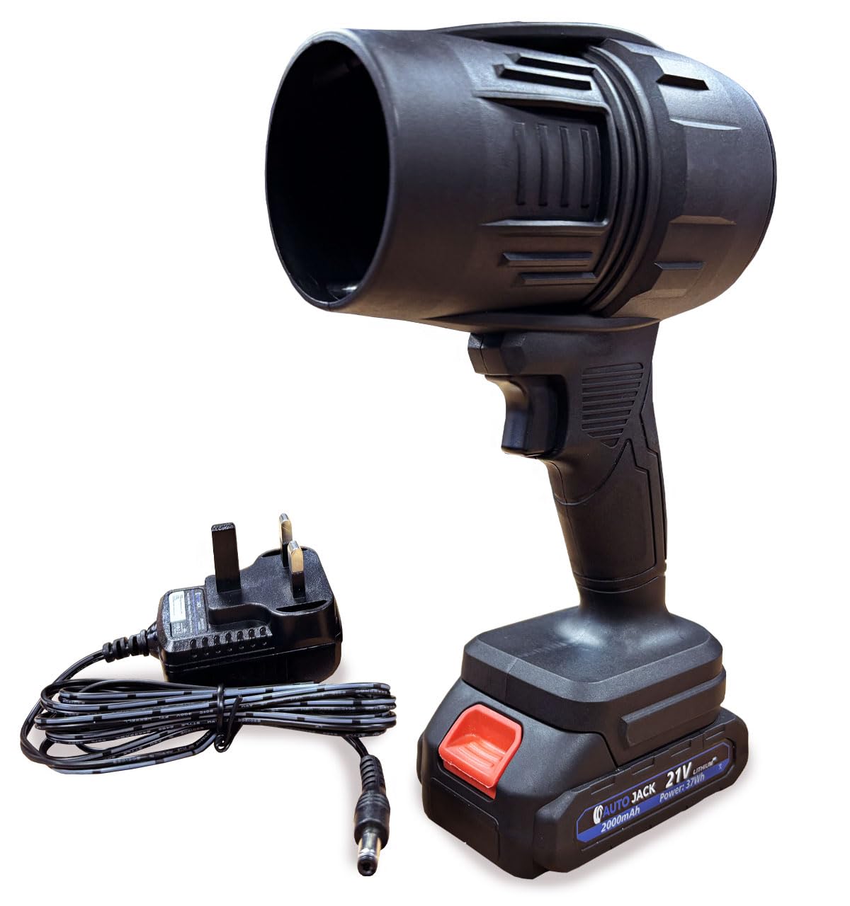 Autojack 21V Cordless Jet Blower, Handheld Electric Turbo Fan, Leaf & Dust Blower with Adjustable Speed, Rechargeable Battery & Charger Included, Lightweight Garden & Workshop Cleaning Tool
