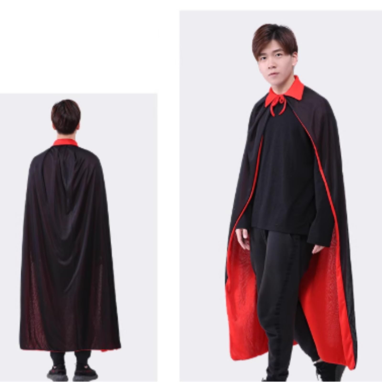 Peleryna PłAszcz Kostiumowy Dwuwarstwowy Płaszcz Typu Trenchcoat, Peleryna Cosplay, Dekoracja Na Imprezę Stroje śWiąTeczne(Rot,120cm)