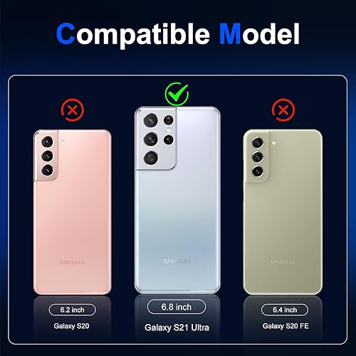 Miniatura 2 de HikerClub Funda magnética para Galaxy S21 Ultra 5G, compatible con cargador inalámbrico Mag Safe, translúcido esmerilado mate, ajuste delgado, funda