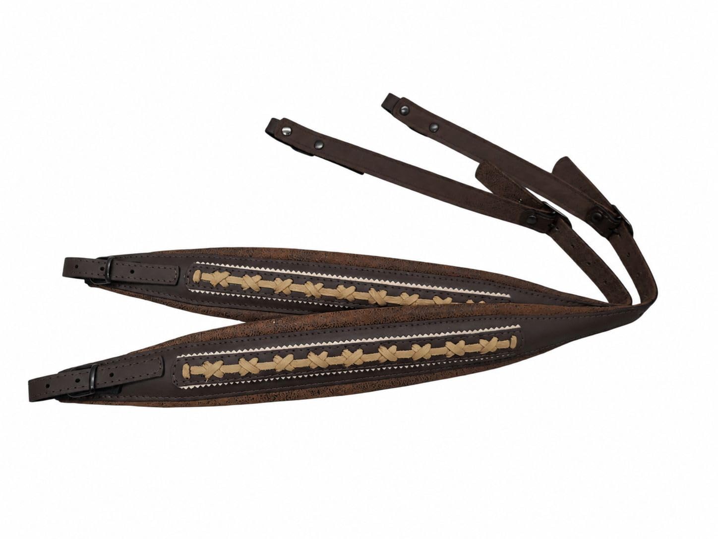 Generisch Steirische Harmonika Riemen Extravagant Brown-Vintage – edle Harmonikariemen in Braun Vintage-Optik, gepolstert, verstellbar, hochwertig verarbeitet, idealer Komfort für Harmonikaspieler