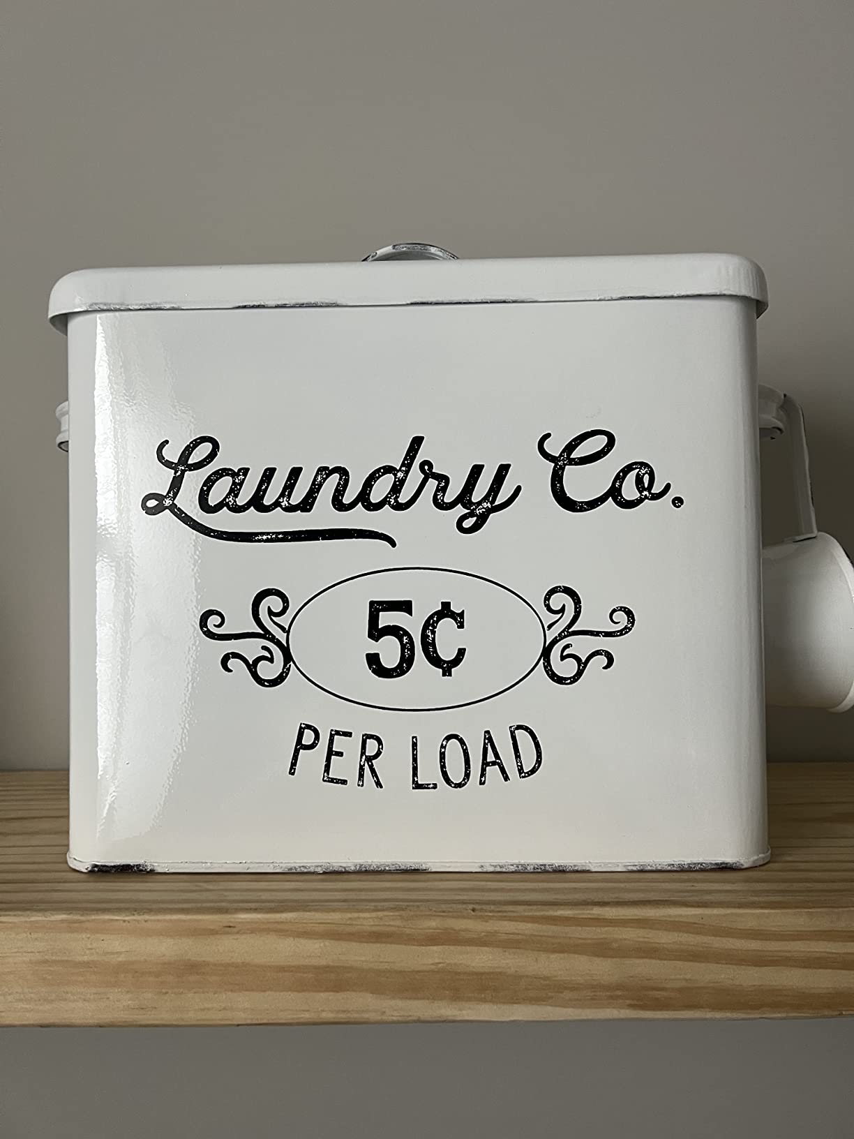 8/mo Finance AuldHome Farmhouse Laundry Powder Container, White