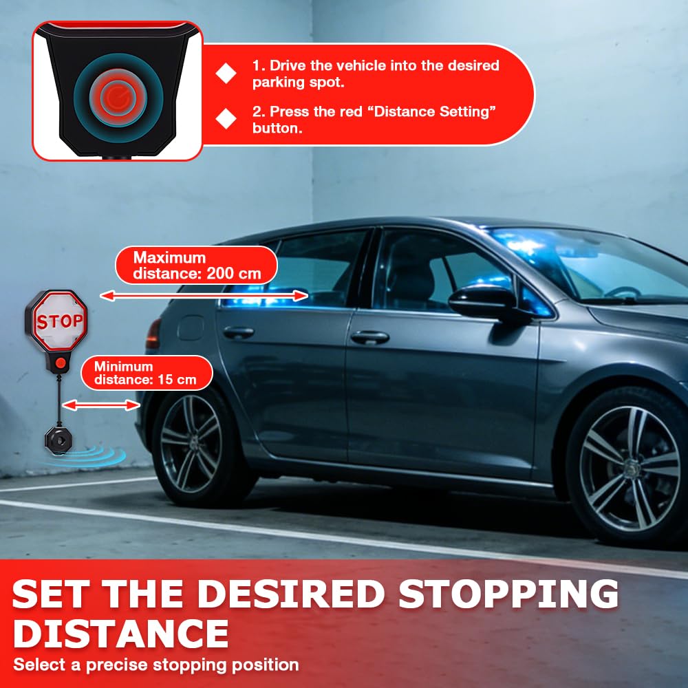 Sensore di parcheggio a ultrasuoni, garage, preciso, misurazione della distanza, segnale di avvertimento acustico, garage, montaggio a parete, sistema di parcheggio preciso per garage