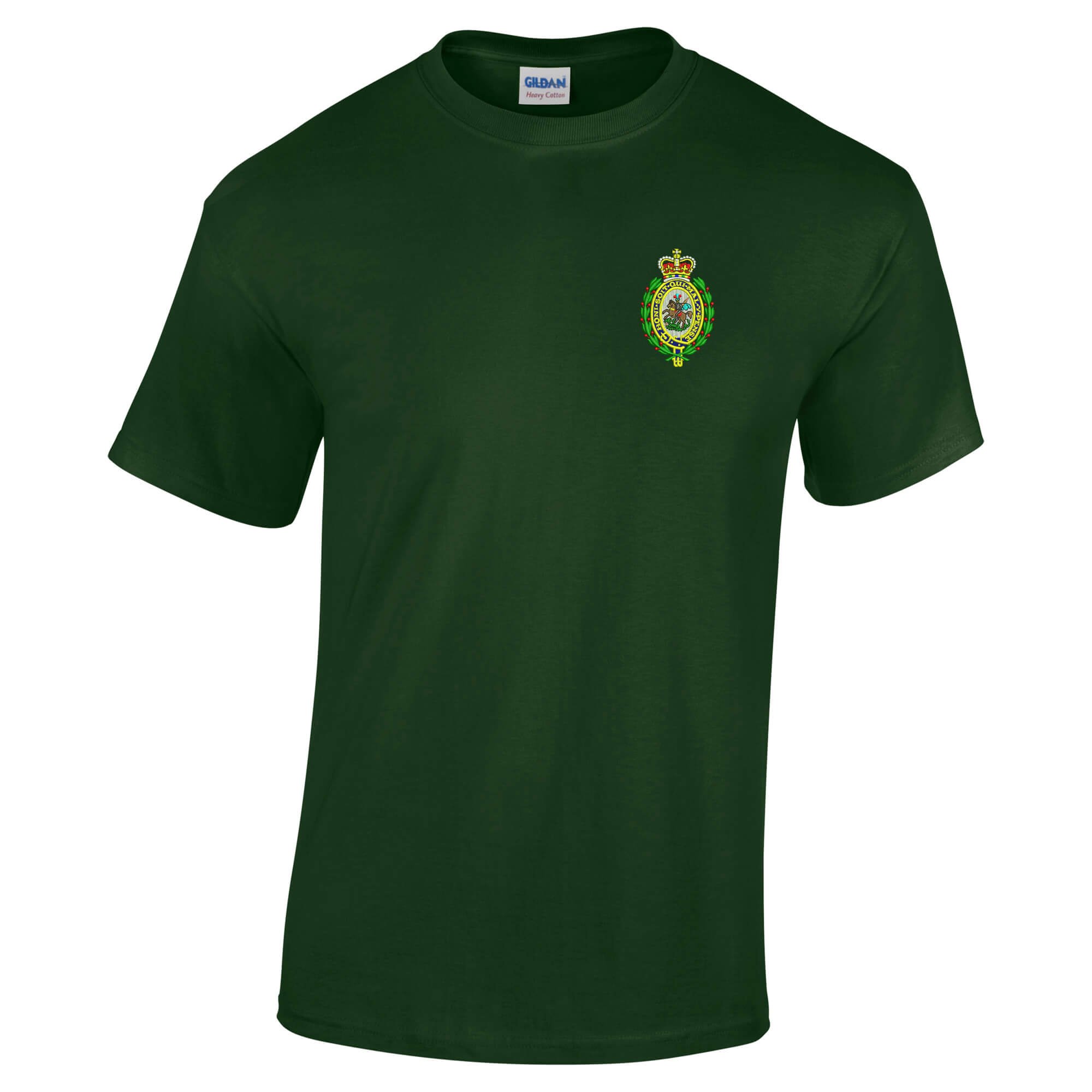 Pineapple Joe's Men's Forest Green Royal Regit Of Fusiliers Embroidered T-Shirt - X Large