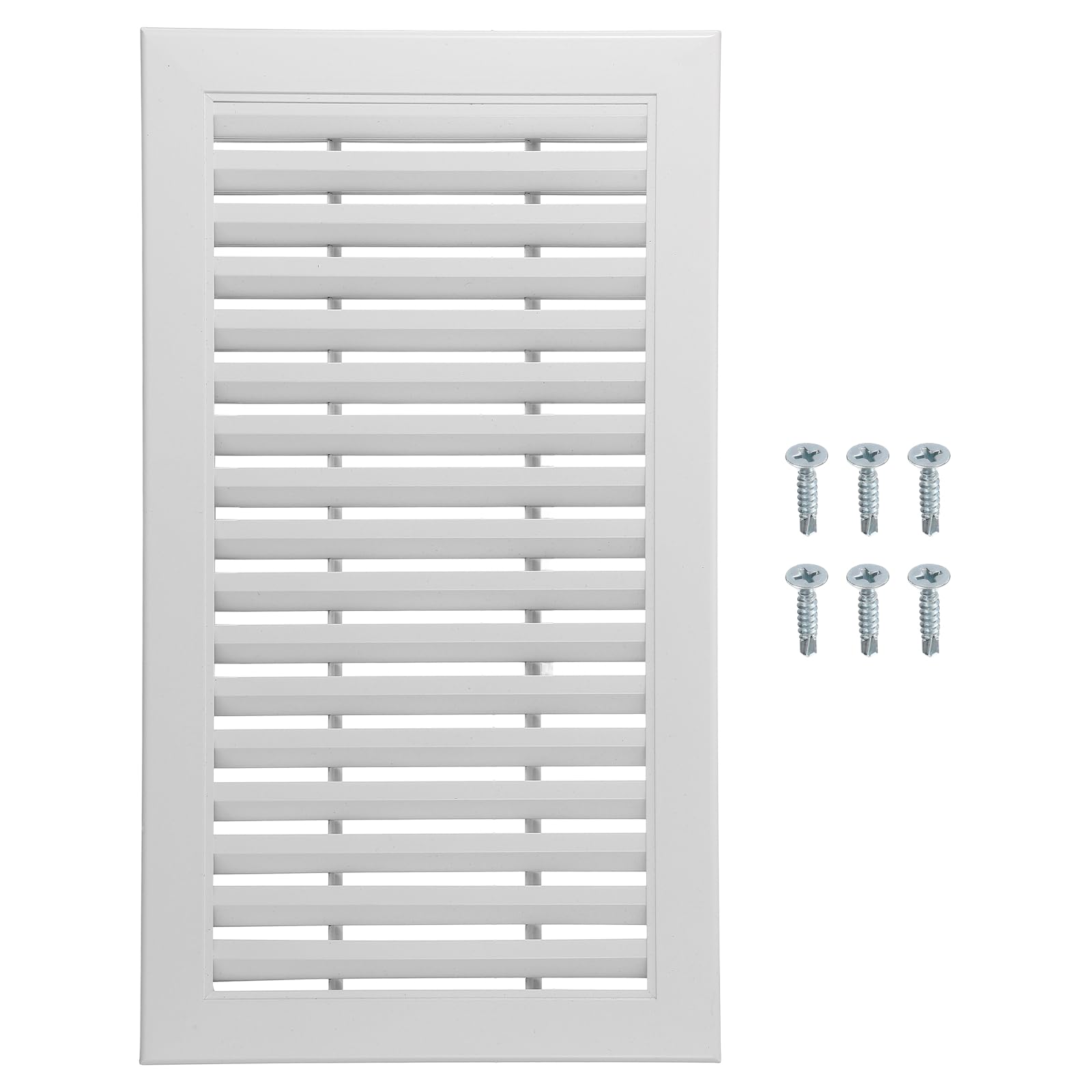 sourcing map Aluminum Air Vent Cover (450x250mm) - Rectangle Ventilation Grille Louvered Ventilation Cover for Cabinet Closet Door Wardrobe HVAC Vent (Ducting Openings: 395 x 195mm), White