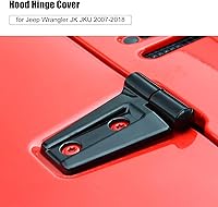 Vista 3 de 2 piezas de cubierta de bisagra de capó y accesorios de moldura para Jeep Wrangler JK y Unlimited 2007-2018 (Negro)