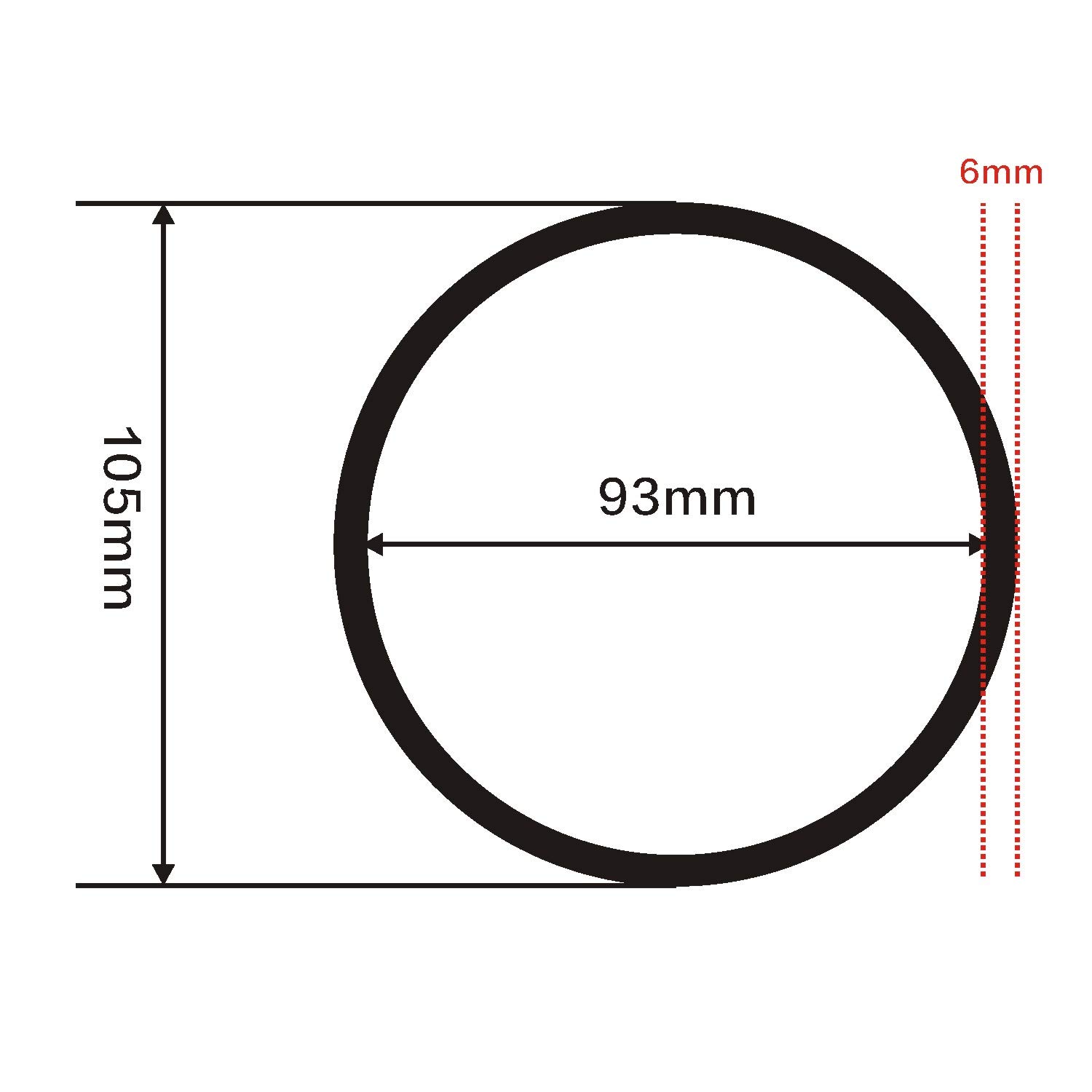 COOLWEST Junta tórica O-Ring 93x6mm anillo de sello impermeable para luminarias PAR56