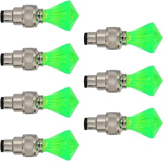 CLISPEED 7Pcs Led Flash Pneu Luz Tampas de Válvula de Roda para Carro Bicicleta Bicicleta Moto Roda Leve Pneu (Verde)  