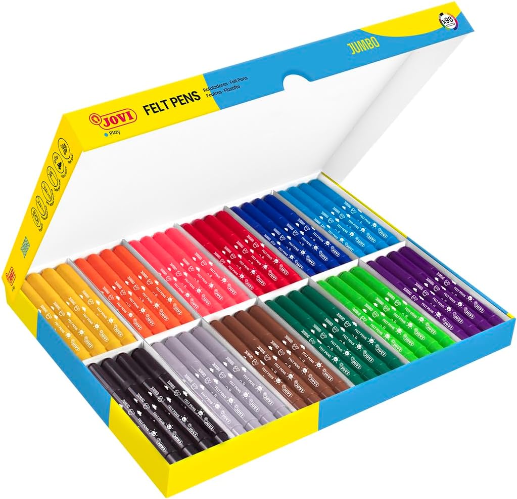 Jovi Box – Economical, 96 Maxi Markers, Assorted Colours (1799)