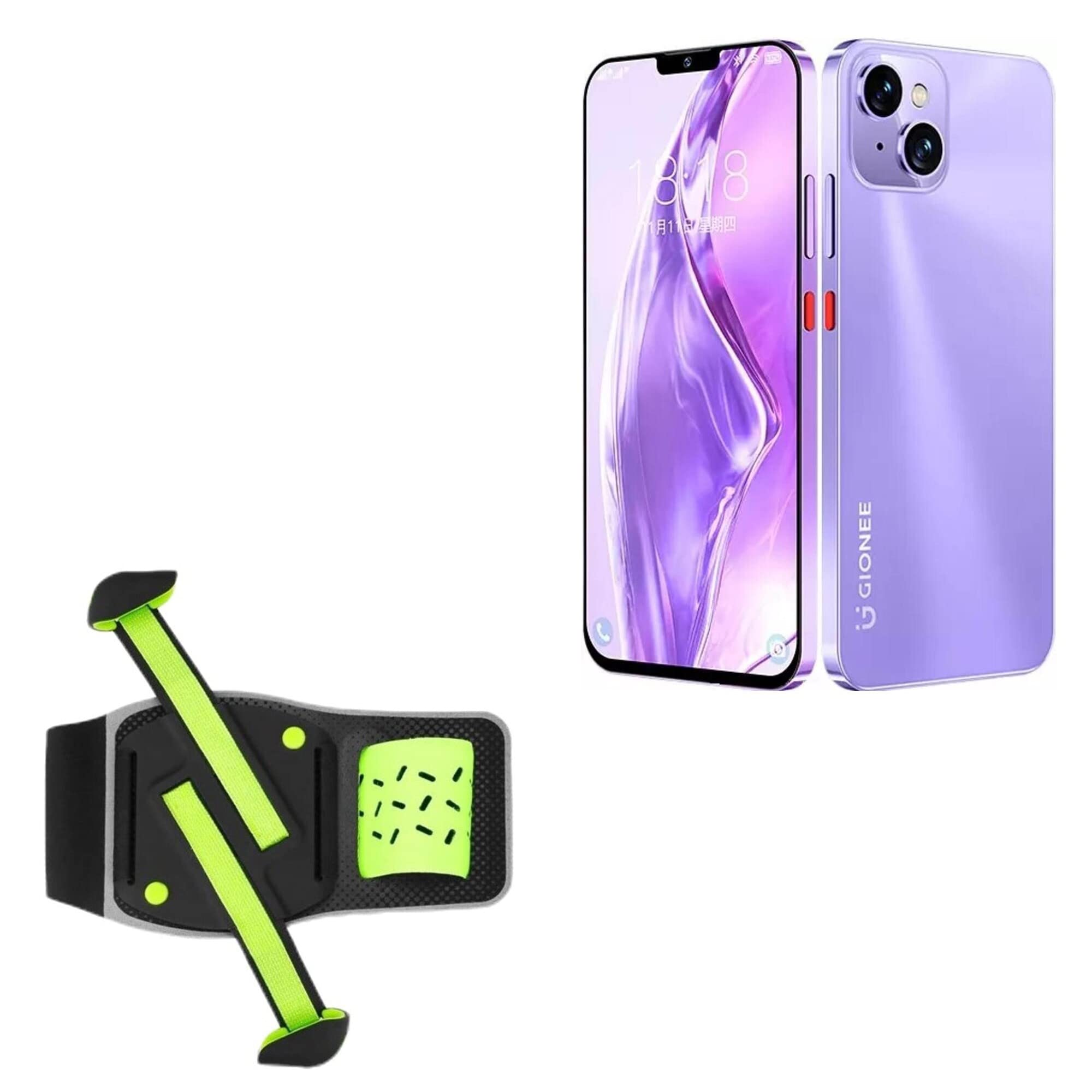 BoxWave Holster Compatible with Gionee G13 Pro - FlexSport Armband, Adjustable Armband for Workout and Running - Stark Green