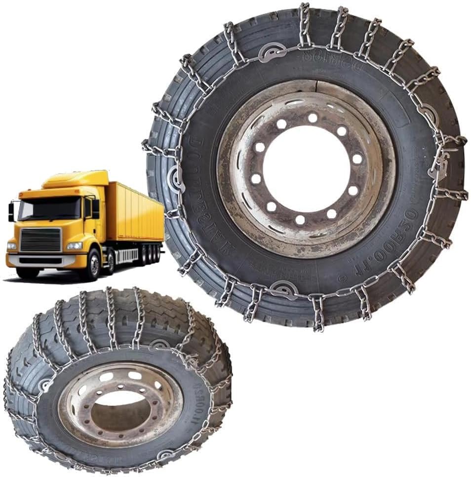 9mm Set of 2 Heavy Duty Snow Chains for Suvs and Cars Skid Traction Chains High Strength Manganese Emergency Use for Tire Reliable in Sandy road 10.00-20 2pcs 315/70R22.5