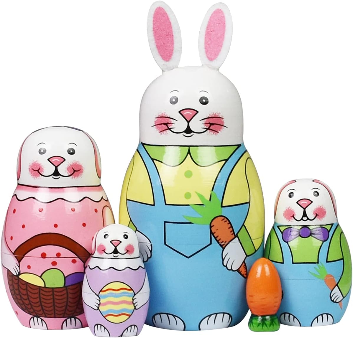 HYCLES Nesting Dolls Russian Matryoshka Wood Stacking Nested Set for Kids Handmade Toys for Children Kids Christmas Birthday Decoration Halloween Wishing Gift