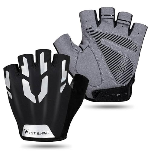 Luva Dedo Curto Antiaderente Gel Confortável Para Ciclismo Meio Dedo Bike Resistente West Biking (G)