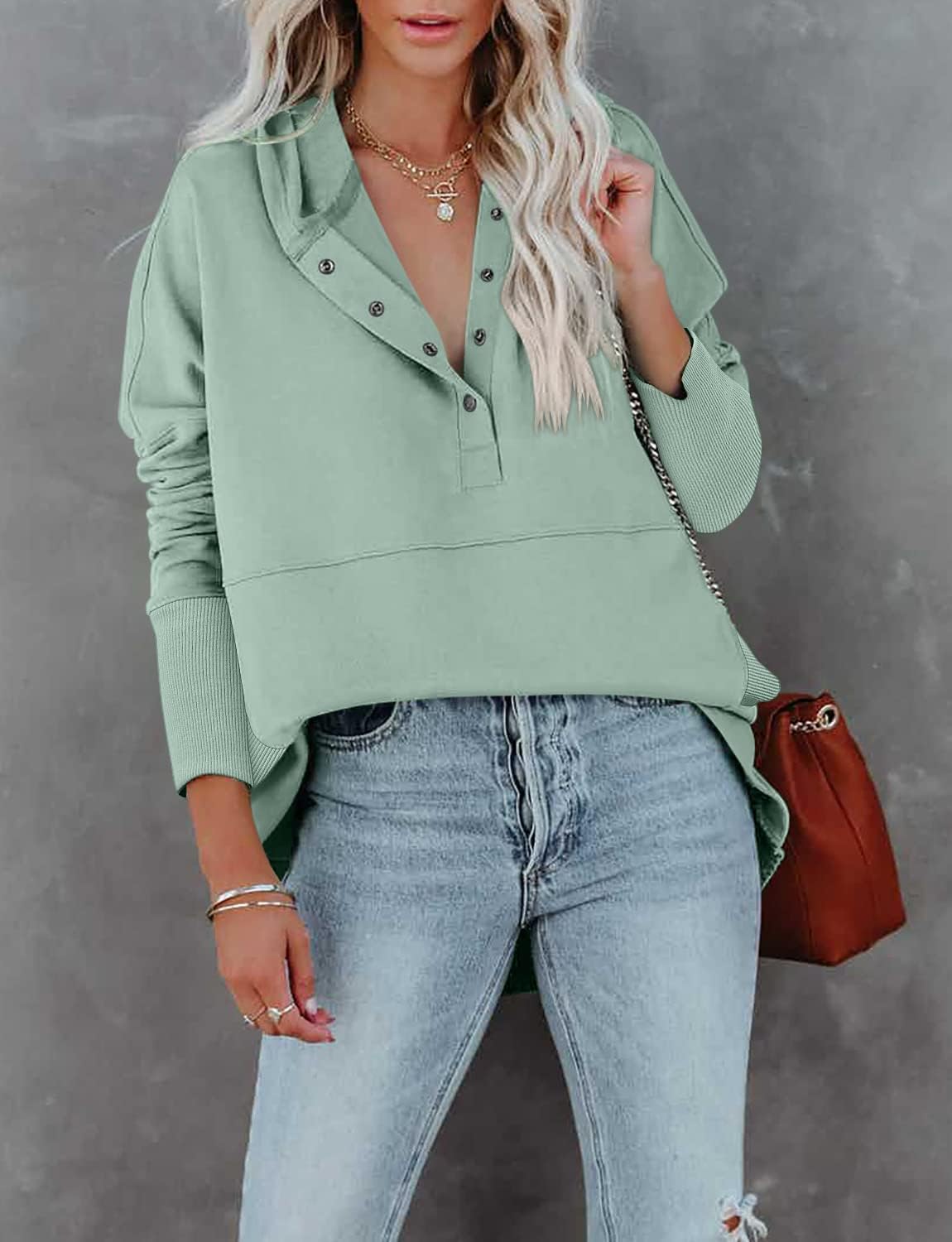 onlypuff Oversized Pulllover Hoodies for Women Fall Fashion Sweatshirts Teen Girls Hooded Tunic Tops - Image 2