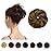 BARSDAR 100% Human Hair Messy Bun Extension - Real Hair Bun Extensions in Brown and Blonde Mix