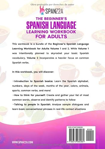 The Beginner’s Spanish Language Learning Workbook For Adults (Volume 1-2): A Level 1 Guide With Exercises To Learn Essential Words, Phrases, And Basic Sentences (Spanish Edition) #TOP1