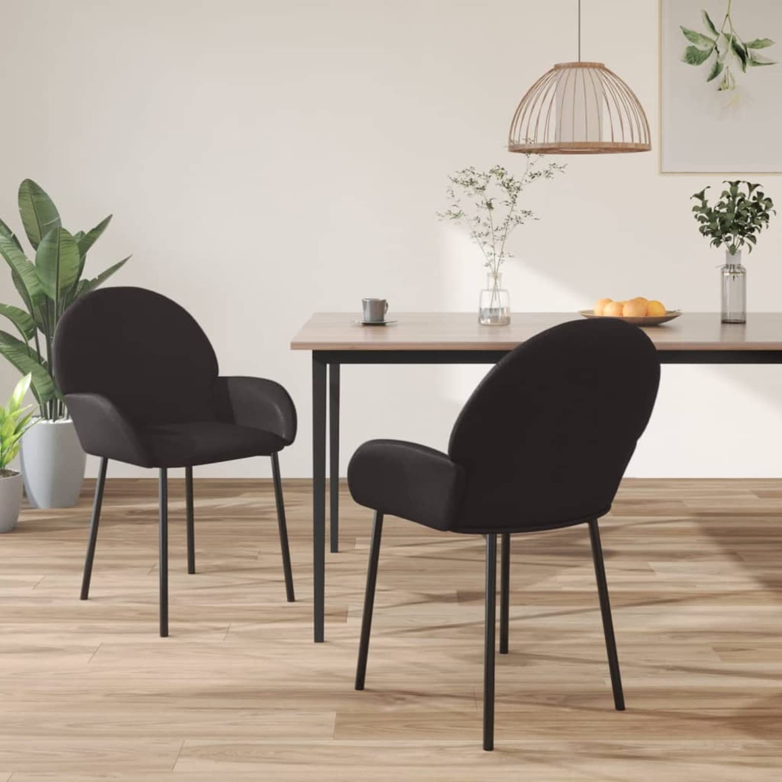 ZEYUAN Sillas de Comedor 2 Unidades Cuero sintético Negro, Sillas Cocina, Sillas Nordicas, Silla Salon, Sillas Sala De Espera, Mueble Salon - 344761