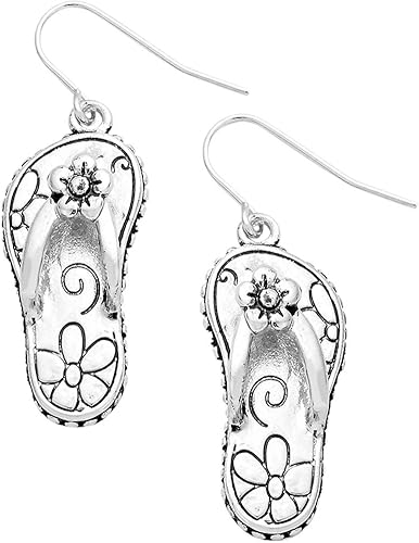 Miniatura 3 de Liavys Daisy - Pendientes de metal con diseño de sandalias y filigrana - Gancho de pescado - Regalo único y recuerdo - 2 colores