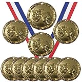 Gold Drama Acting Medals Trophy Champion Participant Award Prize with Neck Ribbons (Pack of 10)