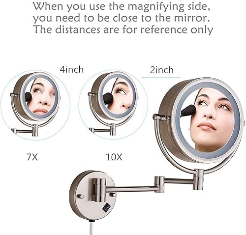 Miniatura 8 de Espejo de maquillaje Cavoli para baño con luz LED soporte de pared Nickel