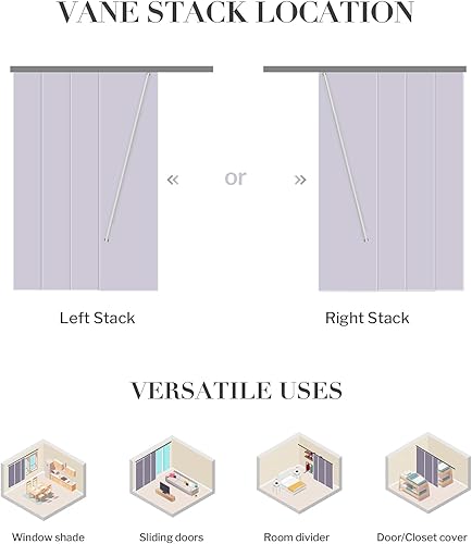 Miniatura 3 de Graywind - Persianas manuales de paneles deslizantes 100% opacas con control de varilla, cortinas para ventanas de privacidad, ideales para puertas